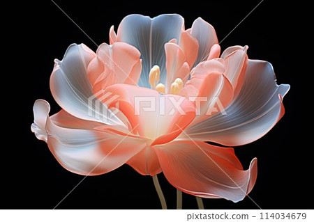 a tulip pattern, slightly transparent and softly glowing 114034679