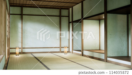Empty room, original Japanese style mixed with modern minimal. Empty room, original Japanese style mixed with modern minimal. 114035872