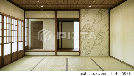 Empty room, original Japanese style mixed with modern minimal. Empty room, original Japanese style mixed with modern minimal. 114035926