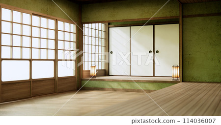 Green Empty room, original Japanese style mixed with modern minimal. 114036007
