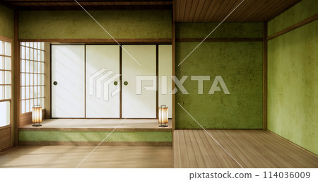 Green Empty room, original Japanese style mixed with modern minimal. 114036009
