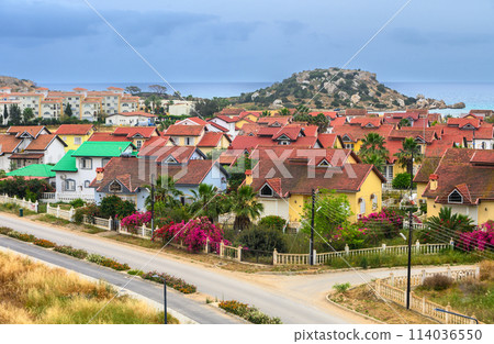 complex of houses with red roofs against the backdrop of the sea in Northern Cyprus 15 complex of houses with red roofs against the backdrop of the sea in Northern Cyprus 15 114036550