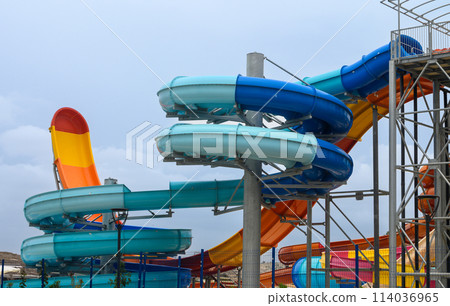 Empty Water park for kids in a luxury hotel near the sea. 2 Empty Water park for kids in a luxury hotel near the sea. 2 114036965