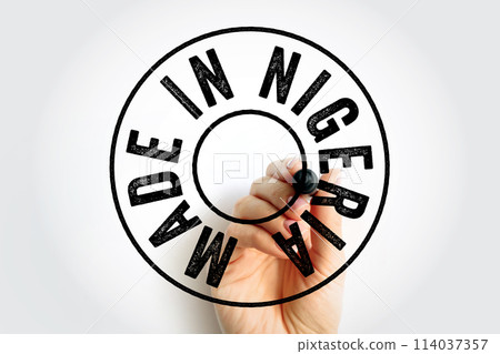 Made in Nigeria text emblem badge, concept background Made in Nigeria text emblem badge, concept background 114037357