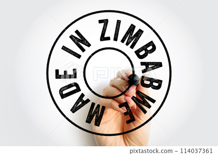 Made in Zimbabwe text emblem stamp, concept background Made in Zimbabwe text emblem stamp, concept background 114037361