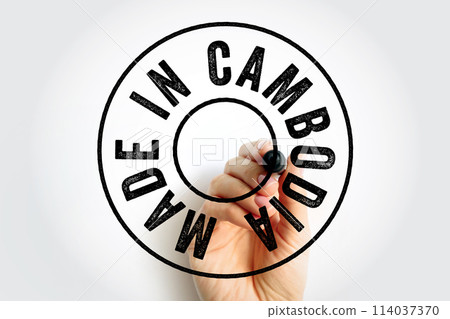 Made in Cambodia text emblem stamp, concept background Made in Cambodia text emblem stamp, concept background 114037370
