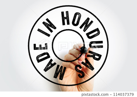 Made in Honduras text emblem stamp, concept background Made in Honduras text emblem stamp, concept background 114037379