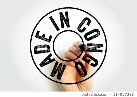 Made in Congo text emblem stamp, concept background Made in Congo text emblem stamp, concept background 114037381