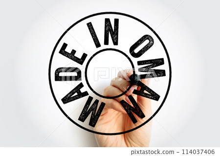 Made in Oman text emblem stamp, concept background Made in Oman text emblem stamp, concept background 114037406