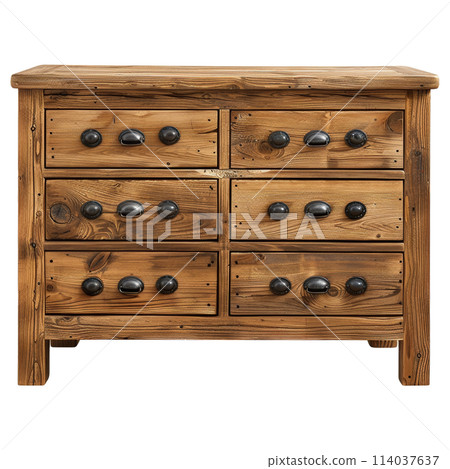 Wooden Dresser With Black Legs and Drawers 114037637