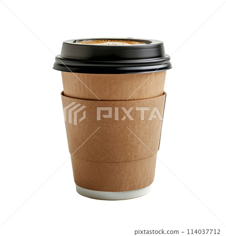 A Cup of Coffee on a White Background 114037712