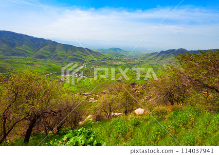 Mountain landscape between Samarkand and Shahrisabz 114037941