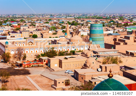 Itchan Kala aerial panoramic view, Khiva 114038107