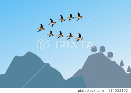Wild geese are coming 114038192