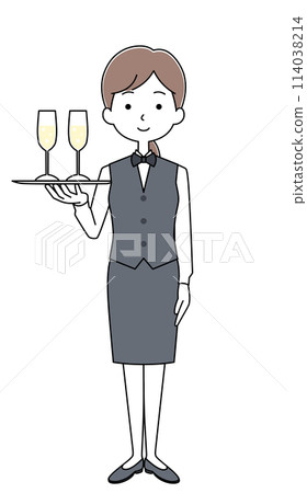 Waitress illustration 114038214