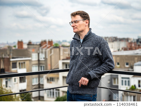 Portrait of a  45 yo business man outdoors, Brussels, Belgium 114038461