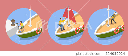 3D Isometric Flat Vector Illustration of Sailing Yacht, Marine Travel 3D Isometric Flat Vector Illustration of Sailing Yacht, Marine Travel 114039024