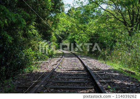 A very beautiful abandoned railway line in Sekigane, Kurayoshi City, Tottori Prefecture, Japan 114039262