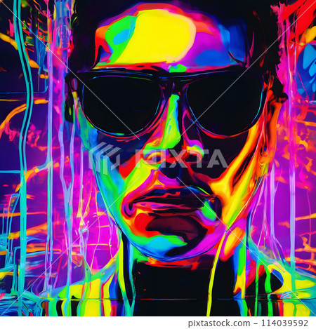 Neon Dreams, A Vivid Portrait of Mystery in Psychedelic Hues 114039592