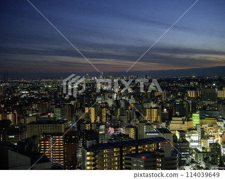 Night view of Kawasaki City towards Yokohama Night view of Kawasaki City towards Yokohama 114039649