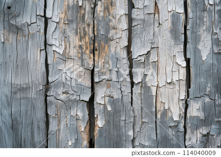 Aged and weathered: old gray cracked wood texture background 114040009