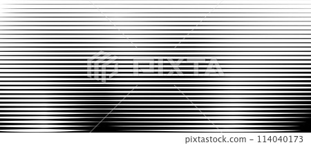 Line halftone gradient texture. Vibrating horizontal gradation background. Repeated stripe pattern backdrop. Black parallel thin to thick stripe moire backdrop for overlay, print, cover. Vector Line halftone gradient texture. Vibrating horizontal gradation background. Repeated stripe pattern backdrop. Black parallel thin to thick stripe moire backdrop for overlay, print, cover. Vector 114040173