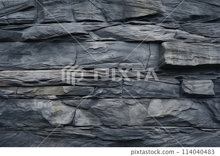 Elegant Stacked Stone Wall with Homogeneous Texturing 114040483