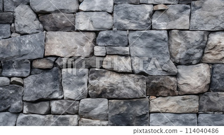 Chaotic Pile of Slate Rock Fragments Creating Textured Surface 114040486