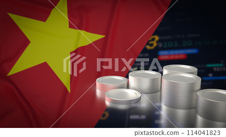 The Vietnam flag on chart background for Business concept 3d rendering. 114041823