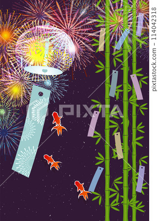 七夕日本圖案裝飾夏季背景 114042318