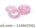 elastic rubber bands for hair isolated on a white background. 114042581
