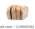 brown bread with cereals isolated on white background 114042582