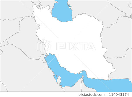 伊朗及週邊國家地圖，包括邊界 114043174