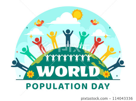World Population Day Vector Illustration on 11th July To Raise Awareness Of Global Populations Problems in Flat Kids Cartoon Background World Population Day Vector Illustration on 11th July To Raise Awareness Of Global Populations Problems in Flat Kids Cartoon Background 114043336