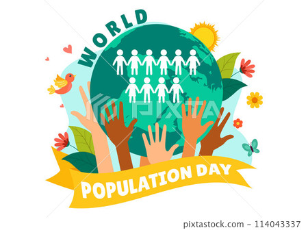 World Population Day Vector Illustration on 11th July To Raise Awareness Of Global Populations Problems in Flat Kids Cartoon Background World Population Day Vector Illustration on 11th July To Raise Awareness Of Global Populations Problems in Flat Kids Cartoon Background 114043337