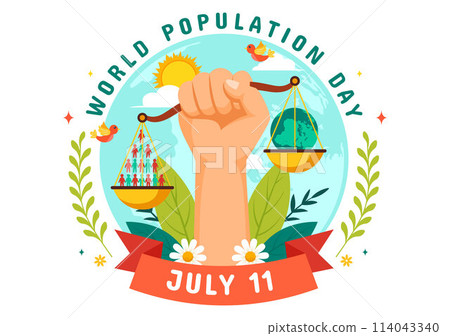 World Population Day Vector Illustration on 11th July To Raise Awareness Of Global Populations Problems in Flat Kids Cartoon Background World Population Day Vector Illustration on 11th July To Raise Awareness Of Global Populations Problems in Flat Kids Cartoon Background 114043340