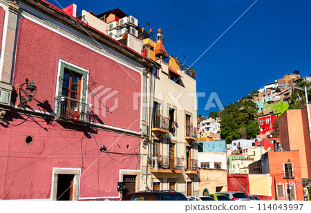 Architecture of the old town of Guanajuato, UNESCO world heritage in Mexico Architecture of the old town of Guanajuato, UNESCO world heritage in Mexico 114043997