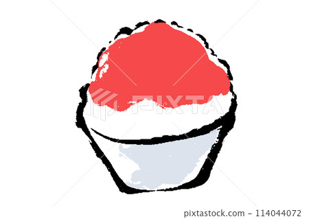 Strawberry flavored shaved ice illustration Strawberry flavored shaved ice illustration 114044072