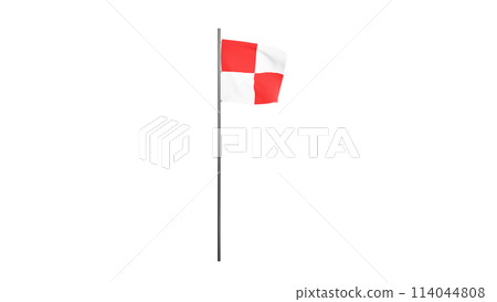 Tsunami flag, U flag, square flag, evacuation signal, international signal flag, for compositing, transparent material, alpha channel 114044808
