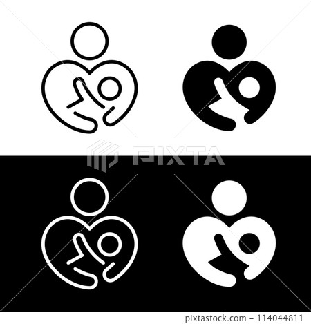 Simple breastfeeding icon Simple breastfeeding icon 114044811