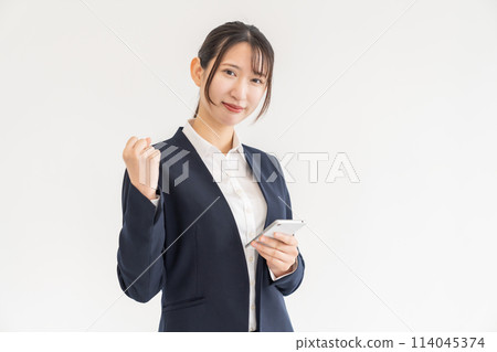 Woman business watching smartphone 114045374