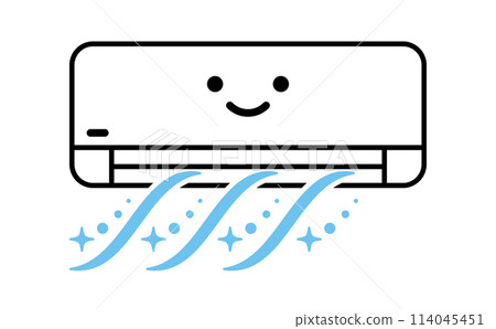 Air conditioner illustration material, clean air 114045451