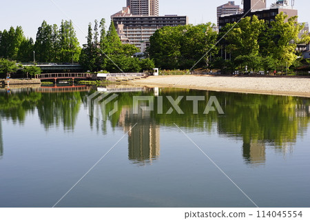 A gentle scene at the river park 114045554