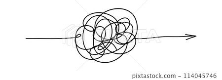 Scrawl ball. Messy process icons. Vector complicated way concept. Scrawl ball. Messy process icons. Vector complicated way concept. 114045746