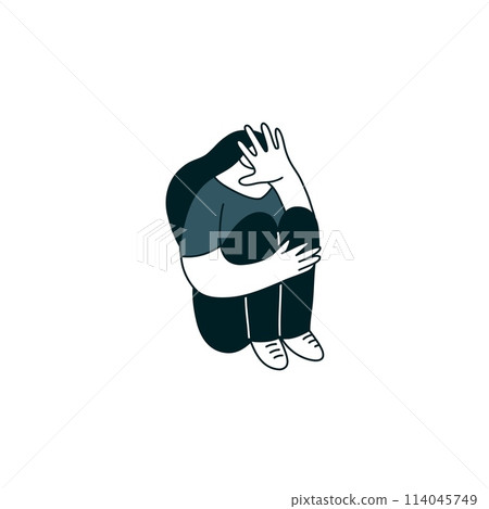 Stop domestic abuse. Women violence and abuse concept. Social issues, abuse and aggression on women. Cartoon vector illustration on flat style Stop domestic abuse. Women violence and abuse concept. Social issues, abuse and aggression on women. Cartoon vector illustration on flat style 114045749