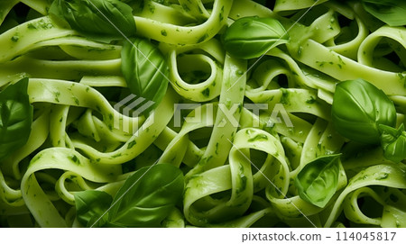 Cannabis-infused pasta garnished, ready for indulgent consumption.AI Generated 114045817