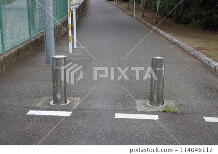 Sidewalk and bollard 114046112