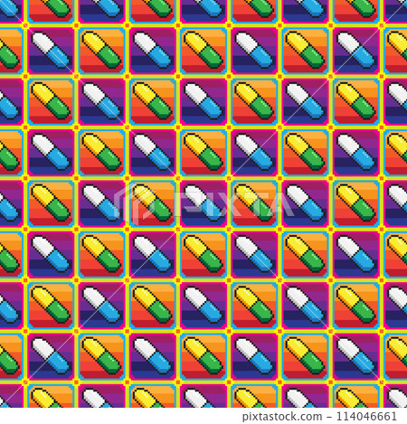 Pixel art pill pattern 114046661