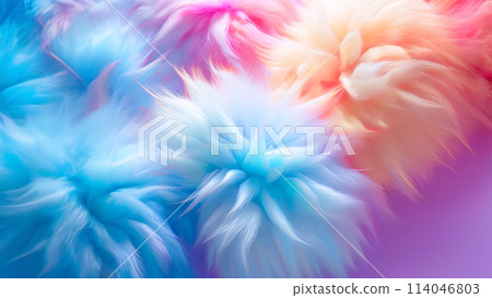 Colorful soft and fluffy fur background material 114046803