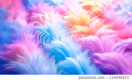 Colorful and soft fluffy fur background material Colorful and soft fluffy fur background material 114046923